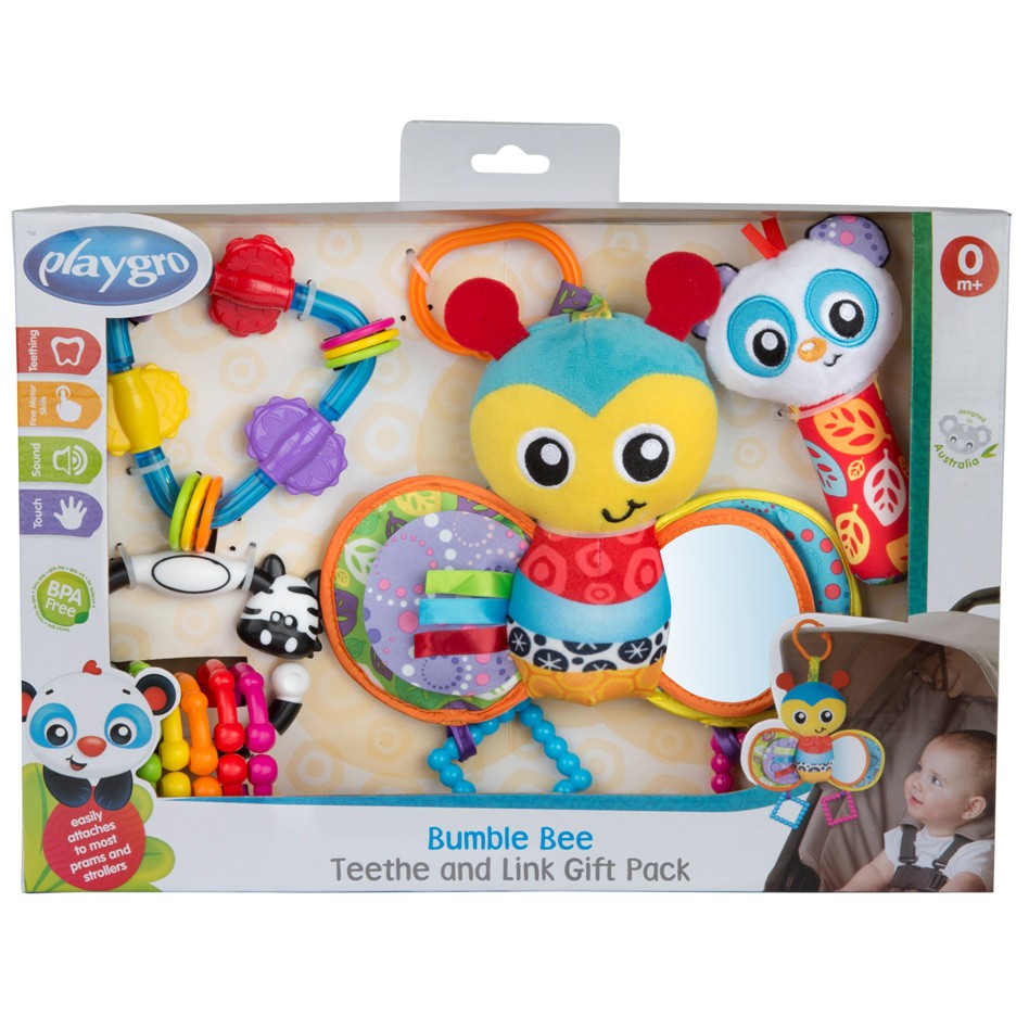 Playgro Baby Bumblee Bee Teethe and Link - 1 Set Hadiah/Kado untuk Anak Bayi-2