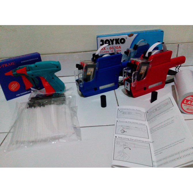 

Silahkan Order] Paket Tag Gun (+ Isi 1000X) + Price Labeller 2 Baris Huruf & Angka