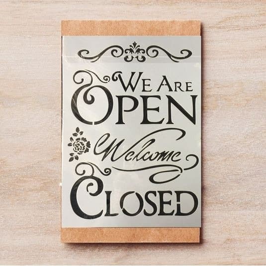 Plastic Stencil - Open Closed (21x29.5 cm)