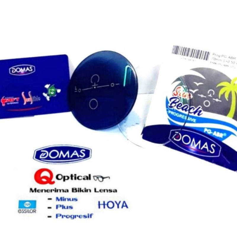 Lensa Kacamata Progresif Photochromic Blueray Domas PG-ABR Sun Beach Bluegard