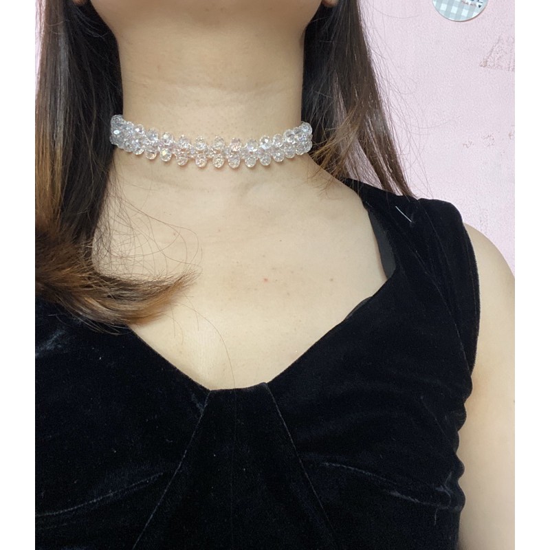 crystal choker kristal 02 kalung choker manik