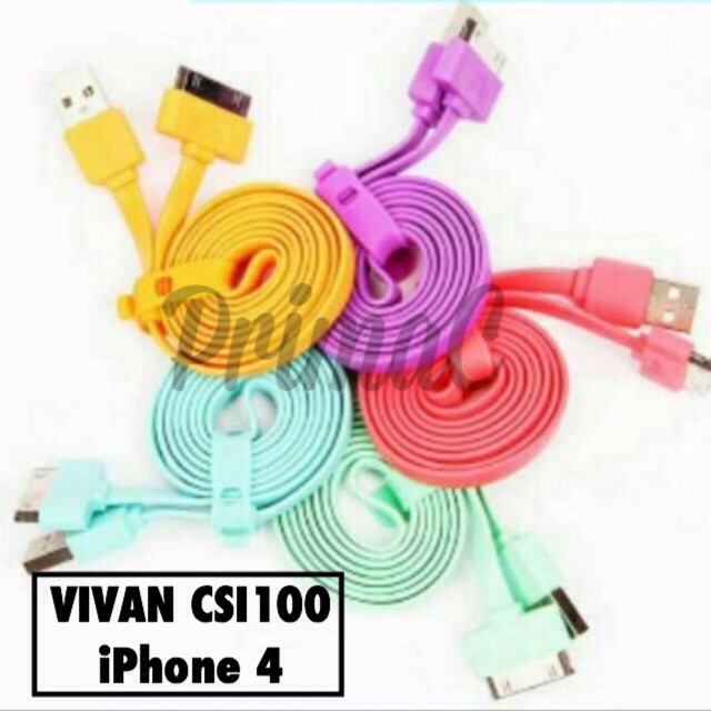 (FREE ONGKIR) KABEL CHARGER VIVAN CSI100 IPHONE 4/4S/IPAD