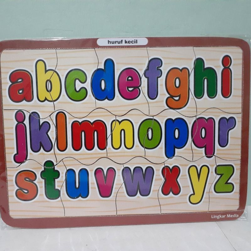 Mainan Edukasi Anak / Puzzle Huruf Alfabeth &amp; Angka Kayu / Puzzle Knop Huruf