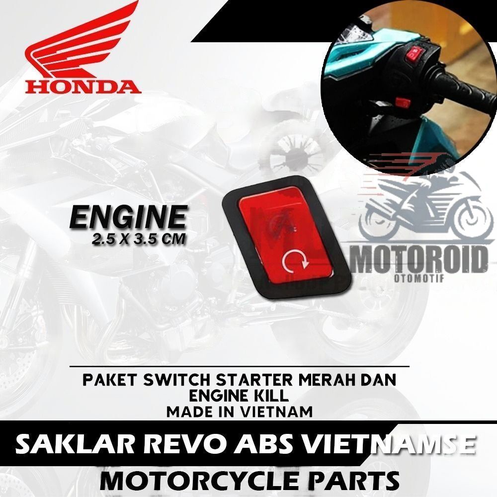 Saklar Tombol Starter Dan Idling Stop Vietnam Merah Cut Starter Dim Vario Beat Scoopy Universal ABS