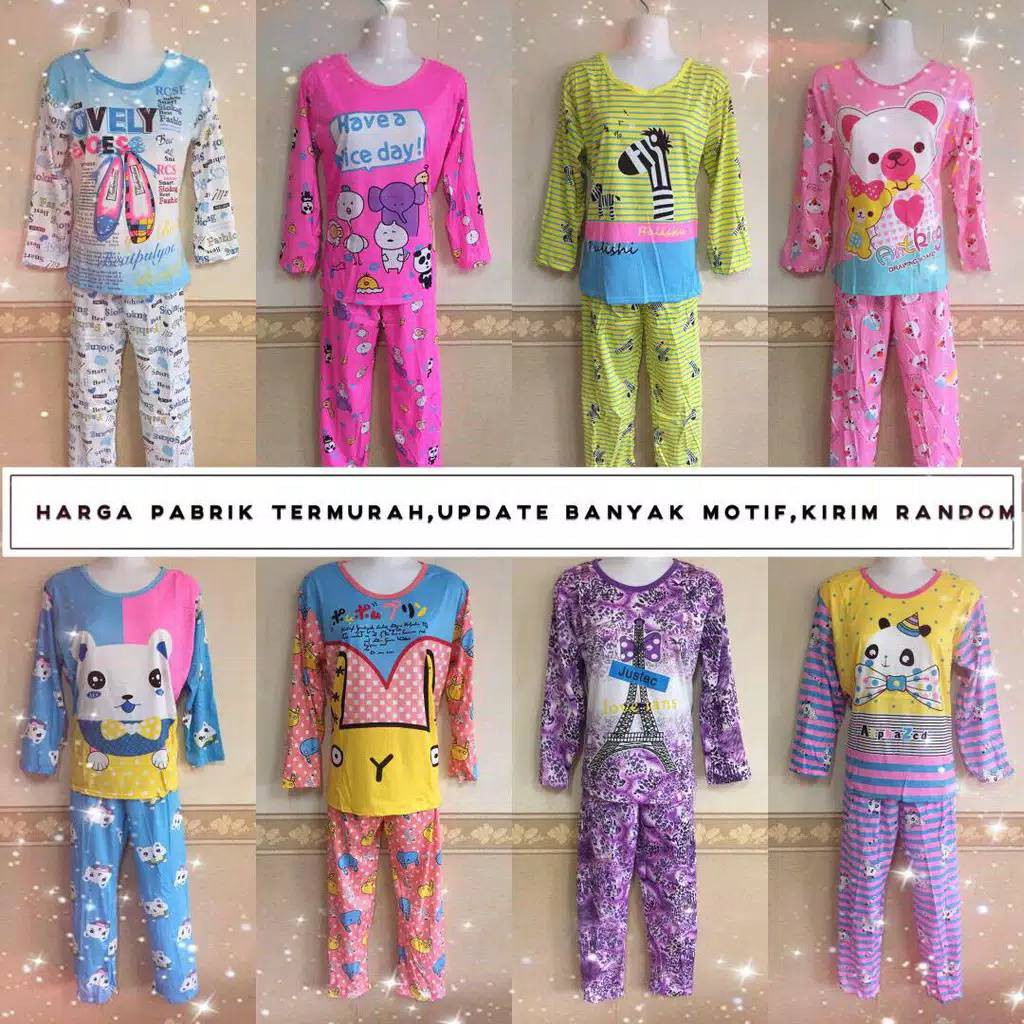 Baju Tidur Spandex Korea Stelan Dewasa All size PP Wanita Piyama Murah