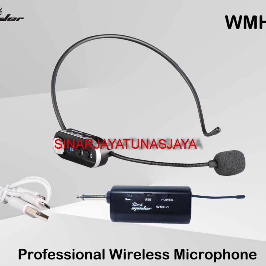 MIC WIRELESS BLACKSPIDER WMH1 BANDO MICROPHONE WMH 1 HEADSET