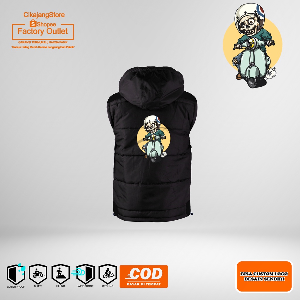 Rompi Puff Vespa Rompi Tebal Vespa Skull Rompi Motor Bisa Costum Gambar Sendiri Bisa Costum Jaket Ro