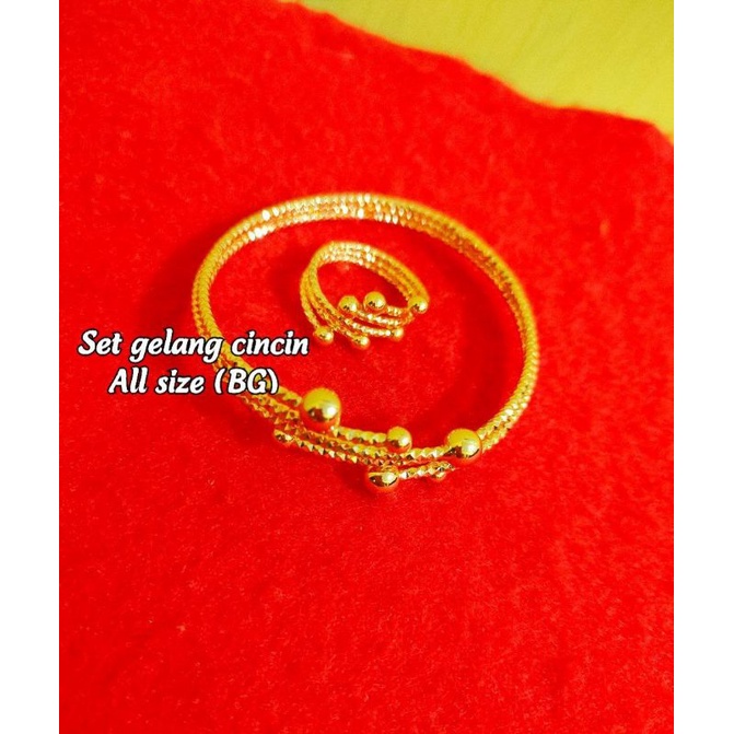 set gelang cincin xuping lapis ems18k bisa di besar kecilkan