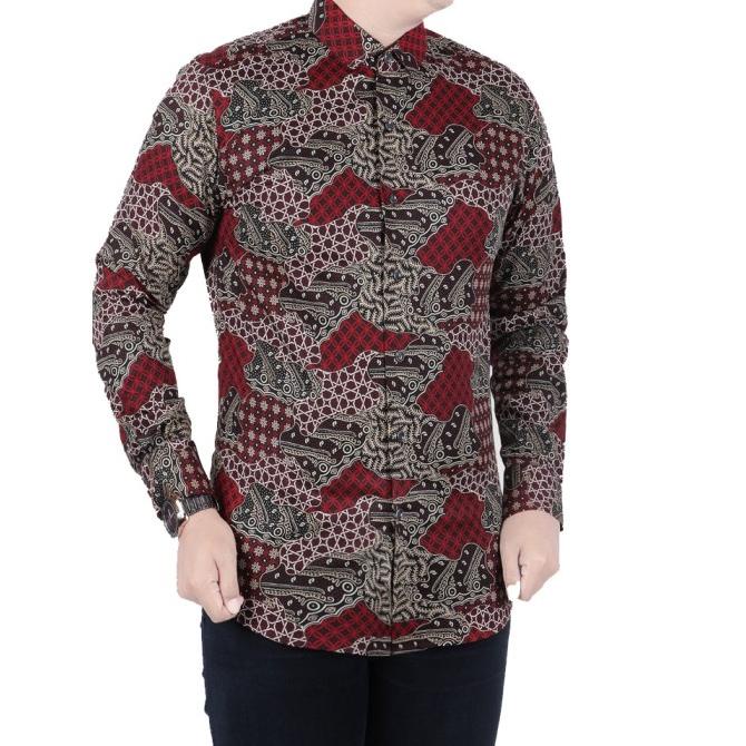VM Kemeja Batik Panjang Slimfit Batik Pria Modern Slimfit B561