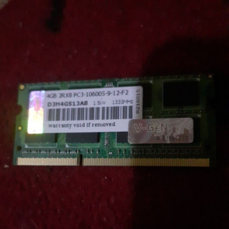 ram laptop sodim ddr3 4gb pc 10600
