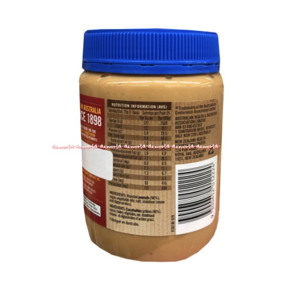 Sanitarium Crunch Peanut Butter Jam 500gr Jar Selai Kacang Australia Sani tarium Peanuts Nuts Pinut Saniittarium