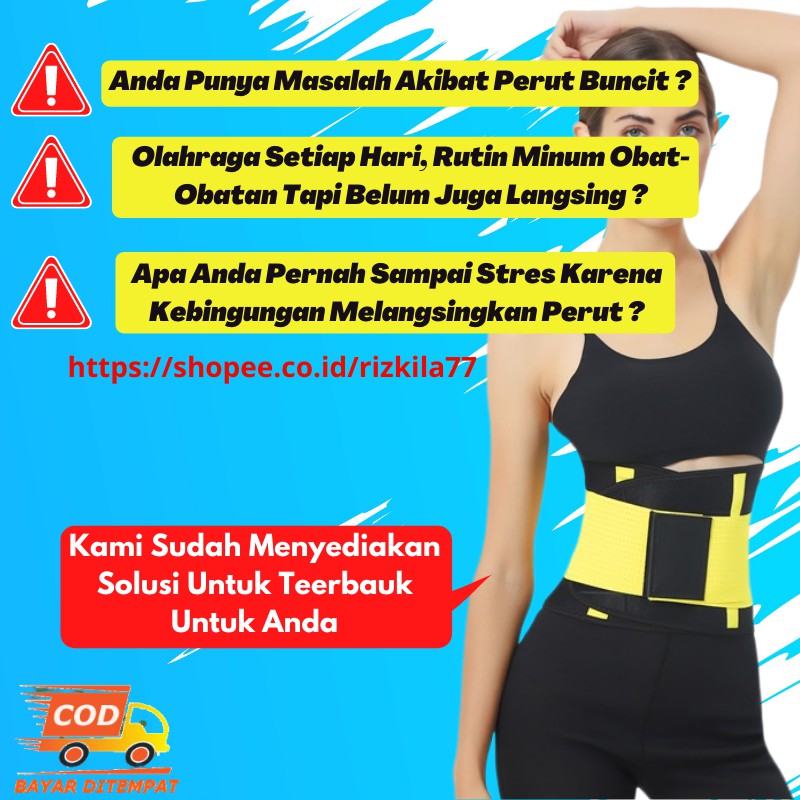 Sabuk Pelangsing Perut Hot Shaper Power Belt Alat Pelangsing Tubuh Korset Wanita Bahan Neotex