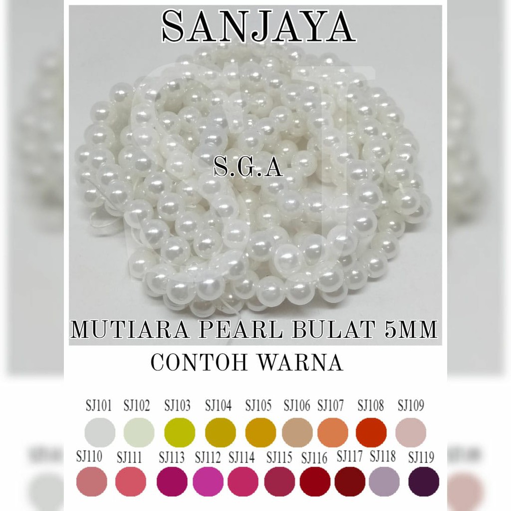 [1 Pon (450 Gram)] Manik Ringan / Mote Ringan / Mutiara Ringan Sintetis / Manik Mutiara Bulat 5Mm / Mutiara Pearl Bulat 5Mm