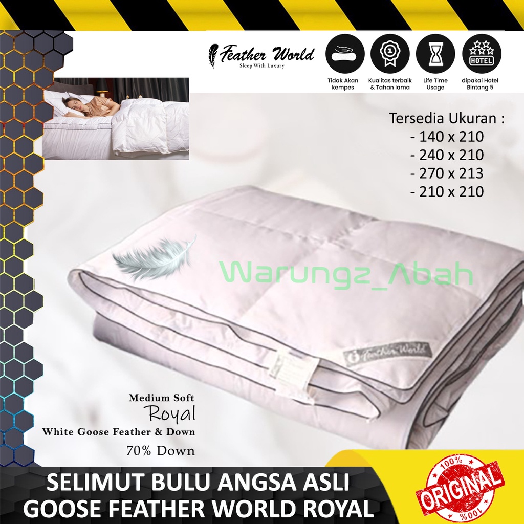 SELIMUT BEDCOVER BED COVER HOTEL BINTANG LIMA 5 BULU ANGSA PREMIUM GOOSE FEATHER WORLD INNER DUVET Q