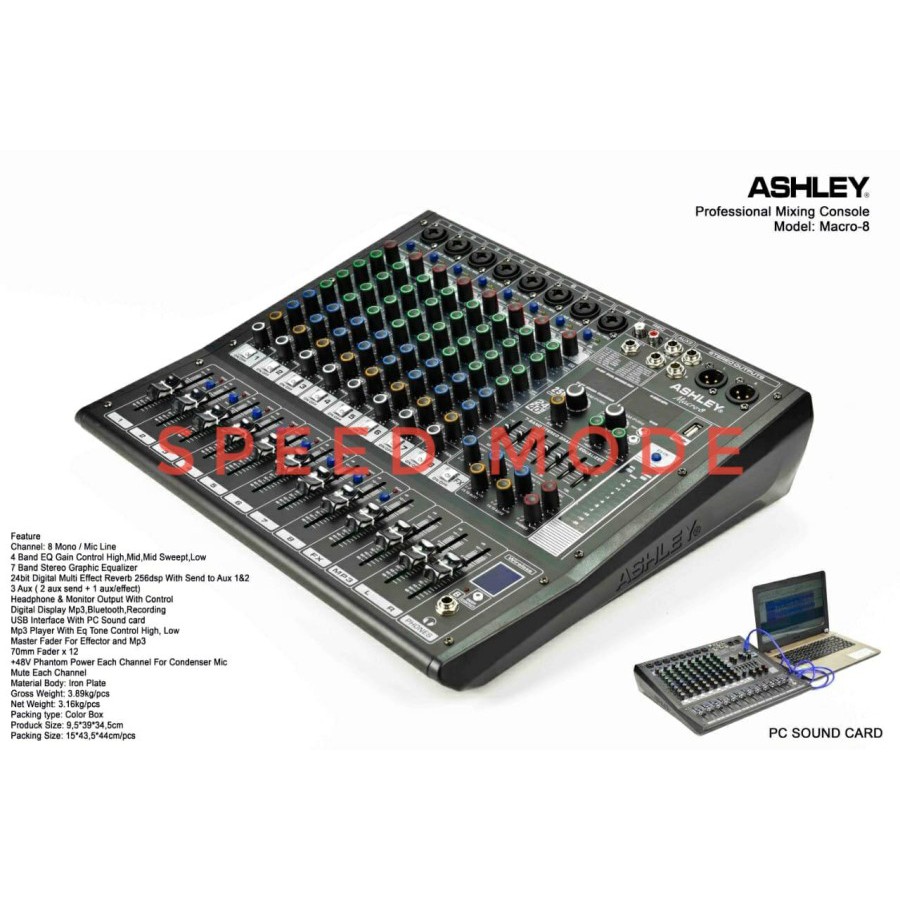 MIXER AUDIO ASHLEY MACRO 8 / MACRO8 ORIGINAL 8 CHANNEL