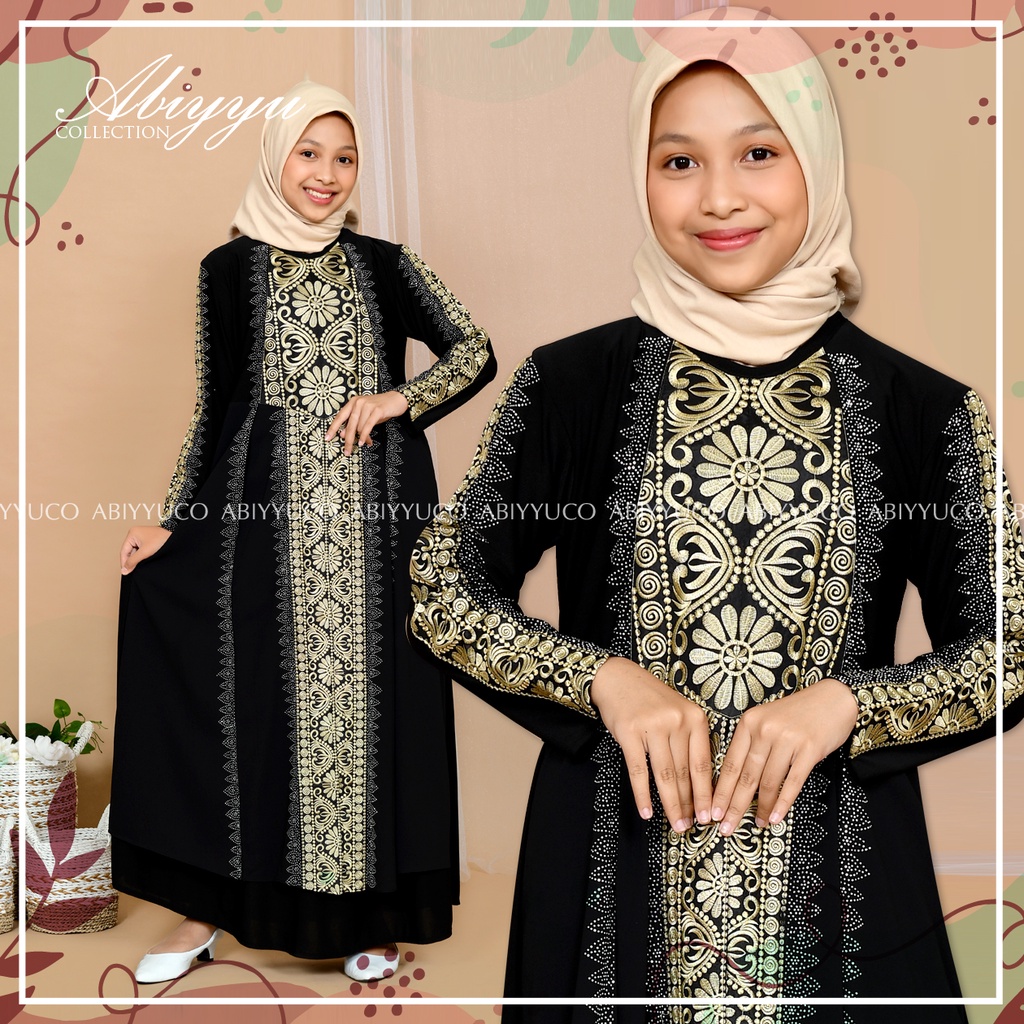 Abiyyuco GL1015A | Abaya Turkey Anak / Turki Anak / Gamis Anak / Bisa Untuk Couple / Ready untuk anak umur 4 sampai 13 tahun / Bahan Jersey dan Ceruty  / Ready 8 Warna