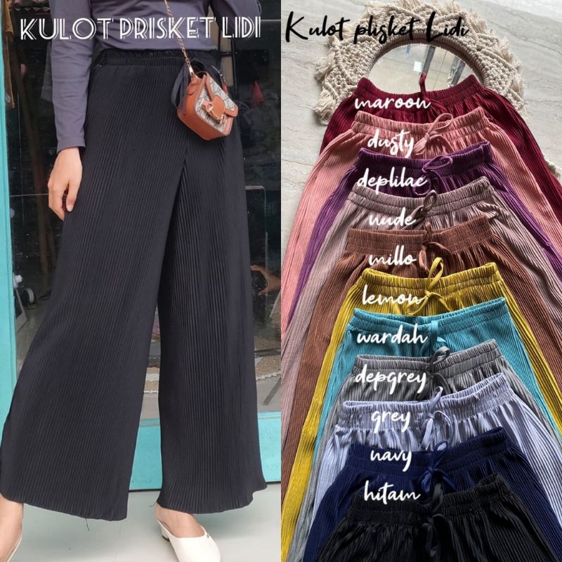 Kulot Lidi jumbo premium//HIGHWAIST CULLOTES//KOREAN STYLE// CELANA PLISKET WANITA