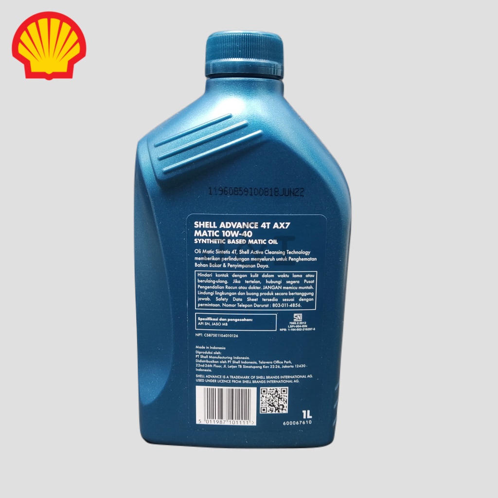 Oli Shell Advance AX7 MATIC 10W-30 API SN JASO MB 1 Liter