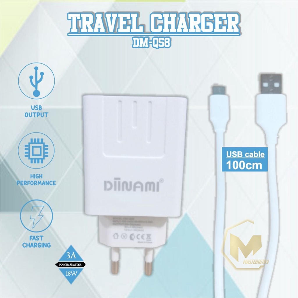 Q58 Charger DIINAMI Power 3A 18W Quick Charging TIPE C USB Fast Charging Port Smart Protection Garansi Resmi 1 Tahun MA2440