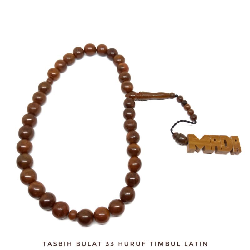 Tasbih Bulat 33 nama Huruf Timbul