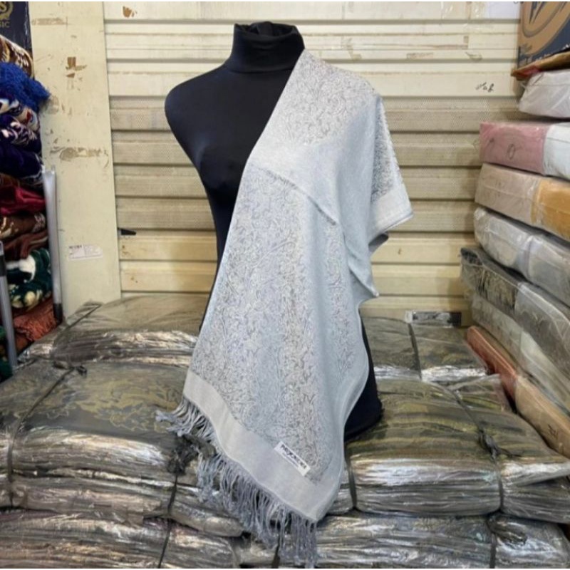 syal motif batik //syal shawl //selendang motif //pashmina motif-Silver