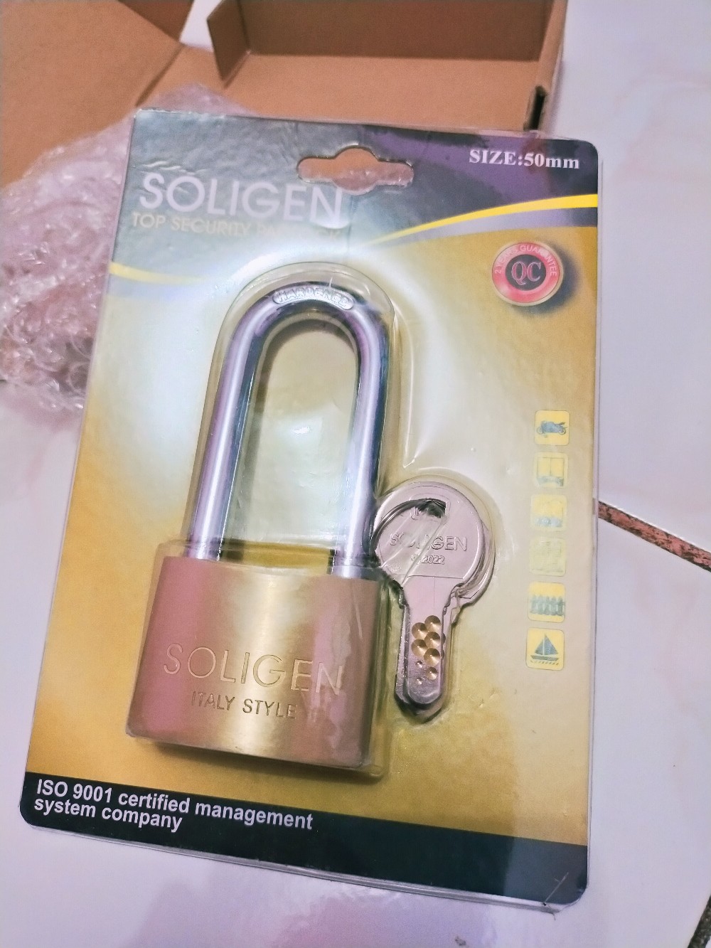 Gembok Soligen 50 Mm Panjang Kuningan Computer Key