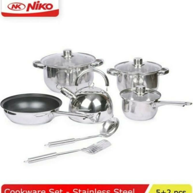 Niko ,  Panci Set , Multifungsi , Wajan , Goreng , stainless panci set komodo