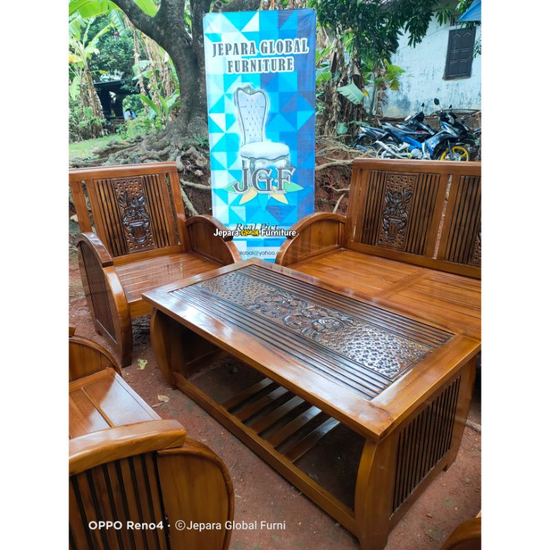 kursi tamu minimalis Jati becak ( kursi Jati murah,kursi jati new,kursi tamu ukir, ruang tamu )