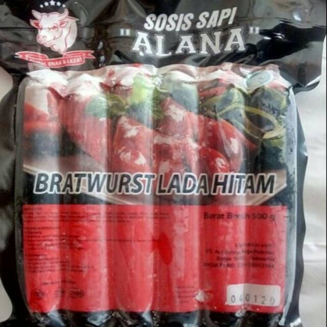 

Alana sosis sapi lada Hitam 500 gr jumbo isi 6