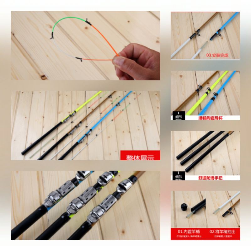 Joran Pancing Udang Galah Carbon Fiber 2 Segments 1.3M & 1.8M