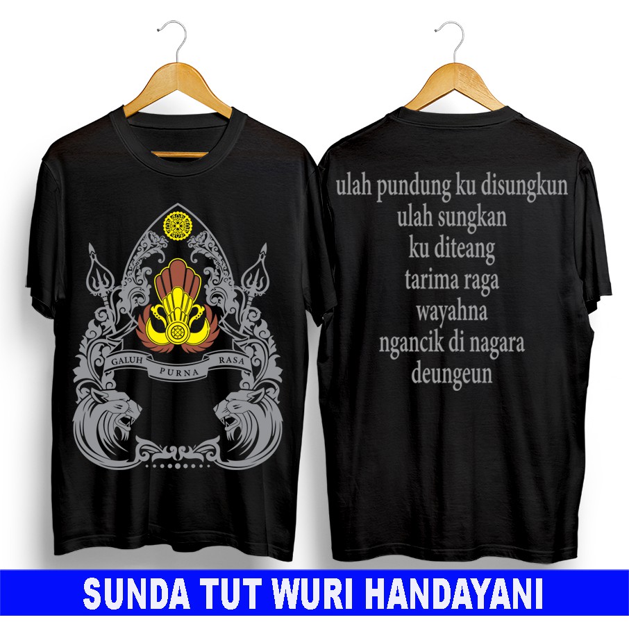 KAOS DISTRO BAJU KOLEKSI MOTIF  KATA KATA SUNDA SUNDA TUT WURI HANDAYANI