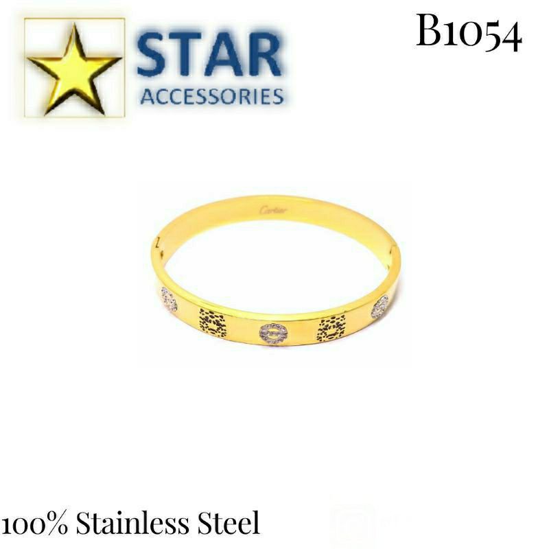 Gelang Titanium Cartier Gold | Gelang Titanium Anti Karat 100% Stainless Steel