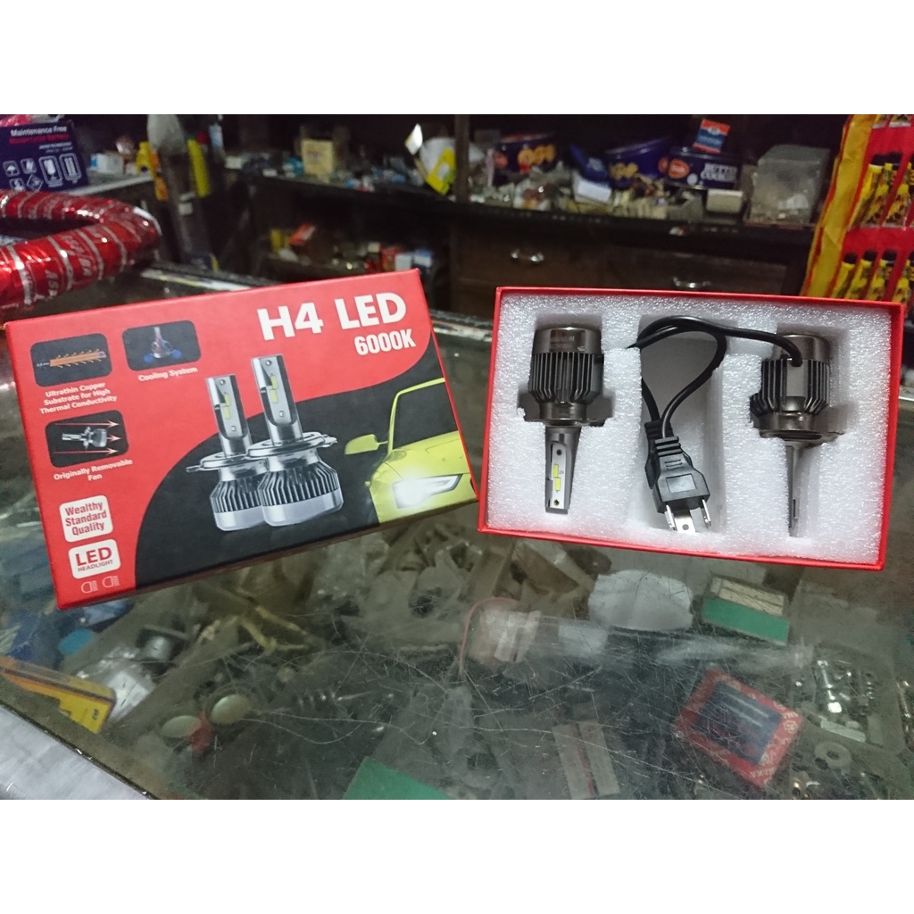 WEALTHY Lampu LED H4 COB 6000K Pure White SEPASANG Kualitas TInggi