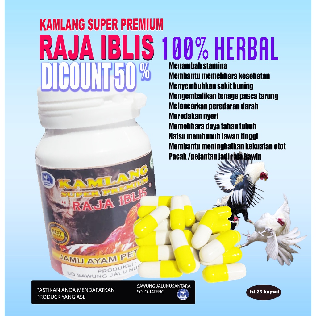 NEW RAJA KAMLANG-KAMLANG SUPER PREMIUM-RAJA IBLIS-DOPING AYAM-JAMU AYAM-VITAMIN AYAM