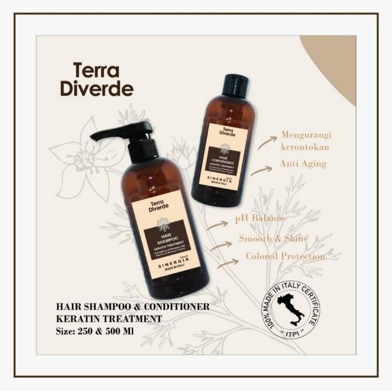 TERRA DIVERDE SINERGIA Hair Shampoo KERATIN Treatment | Shampo Keratin