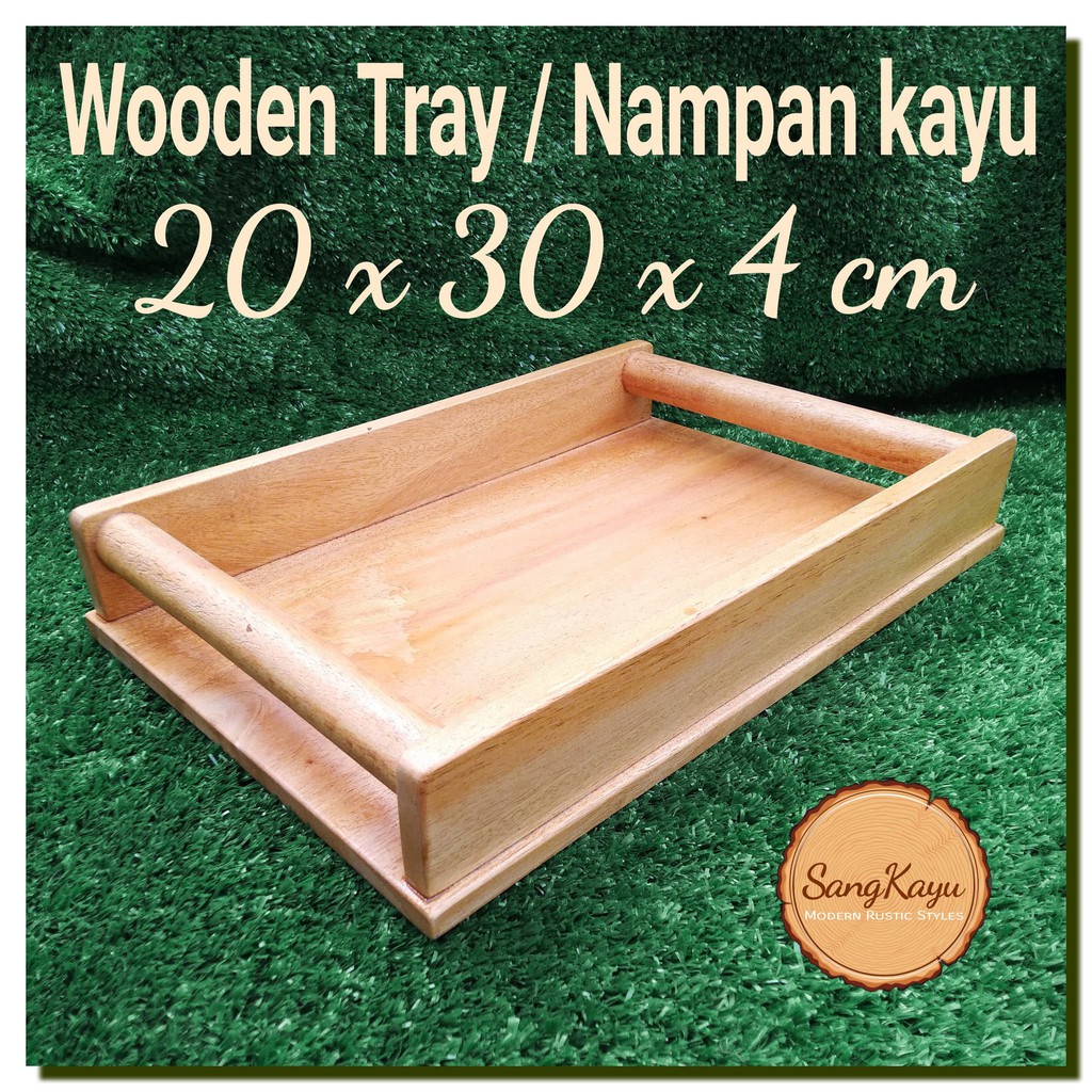 Wooden Tray 30x20x4 cm Nampan kayu dowel Kotak hantaran seserahan