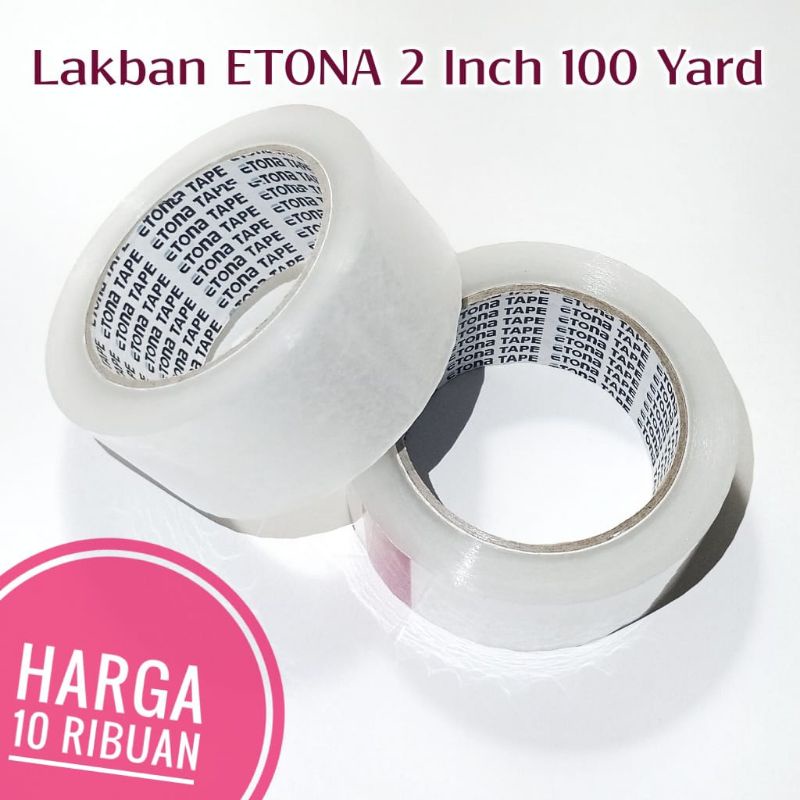 

Lakban Solasi Bening 2 Inch 100 Yard Etona Tape - Isolasi Selotip Besar 45mm