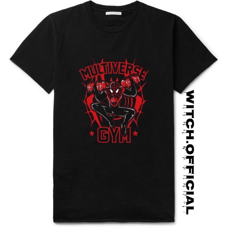 KAOS BAJU SPIDERMAN MULTIVERSE “GYM” - TSHIRT MARVEL SPIDERMAN - DISTRO HITAM PRIA WANITA DEWASA 24S