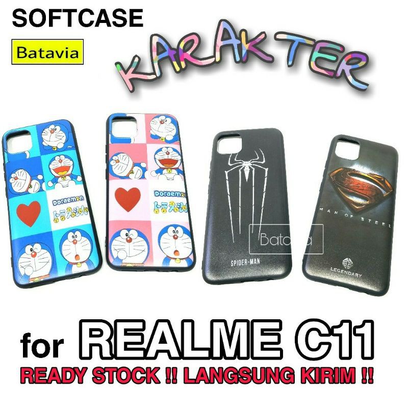 Case Motif Realme C11 Case Karakter Doraemon Superhero