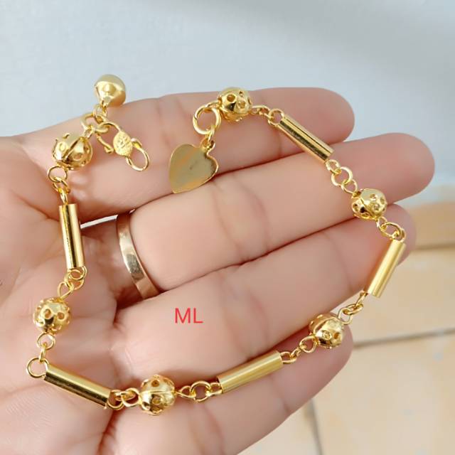 Gelang Lapis Emas warna 24k G08245