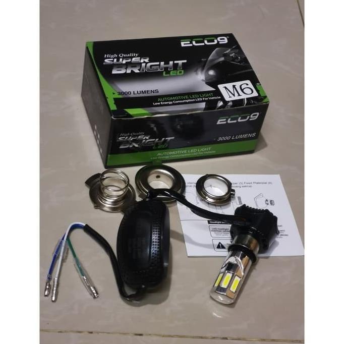 LAMPU LED 6 SISI LUMINOS LED M6 ECO 9 UNIVERSAL SEMUA MOTOR BERGARANSI