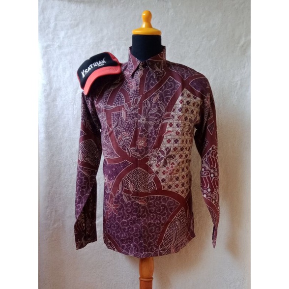 Batik Merah Marun, Kemeja Batik Merah Hati,Batik Merah