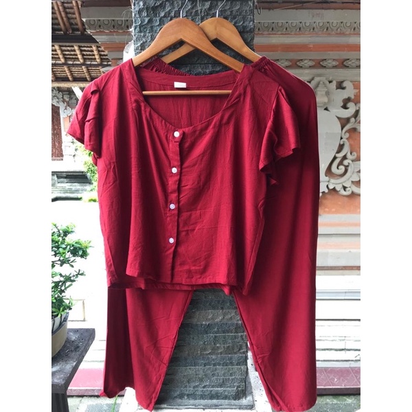 TERMURAH DI SHOPEE! SET CACA BUSUI-Merah polos