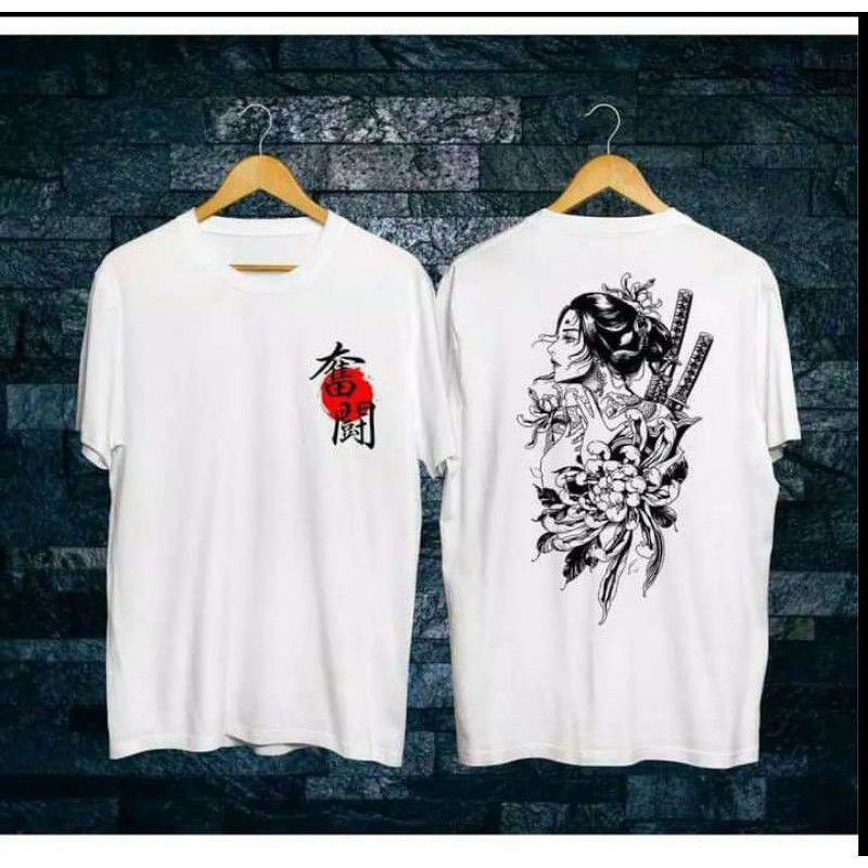 KAOS SAMURAI GEISHA PEDANG/KAOS PRIA/KAOS SAMURAI/KAOS JEPANG