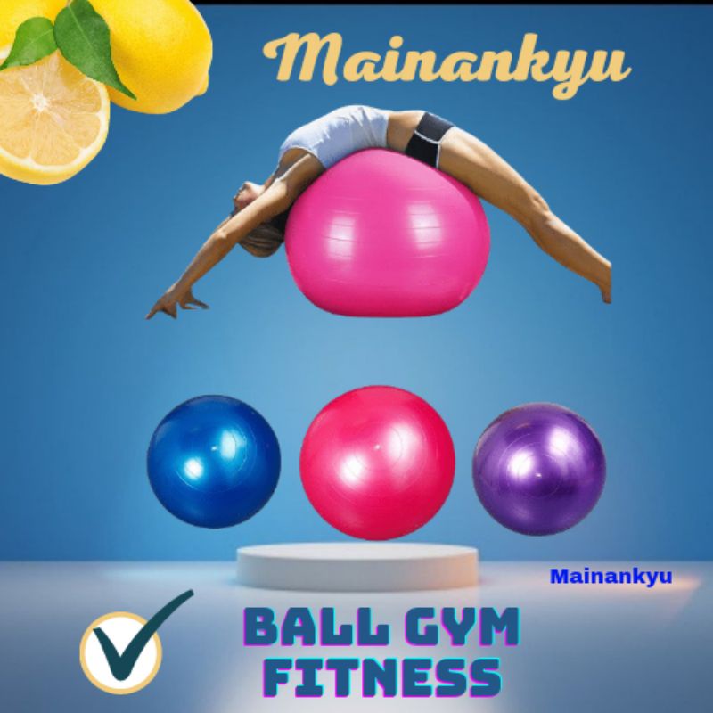 (MAINANKYU) Bola Yoga Pilates Fitness Gym 55CM - Blue