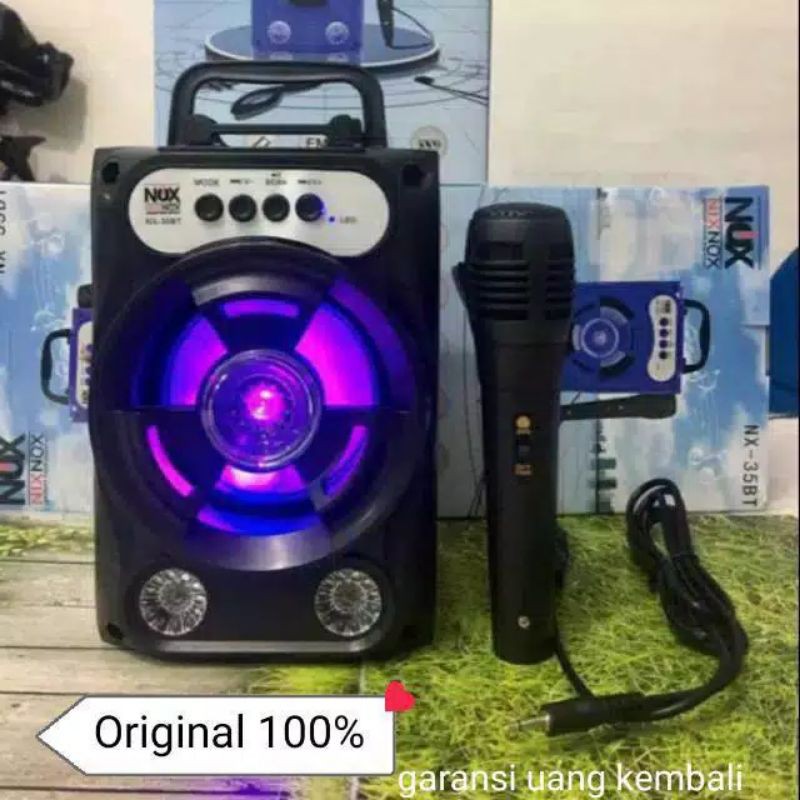 [COD]√ Speaker bluetooth karaoke NIXNOX NS35bt 801/802 FREE MIC-NX 35 Hitam
