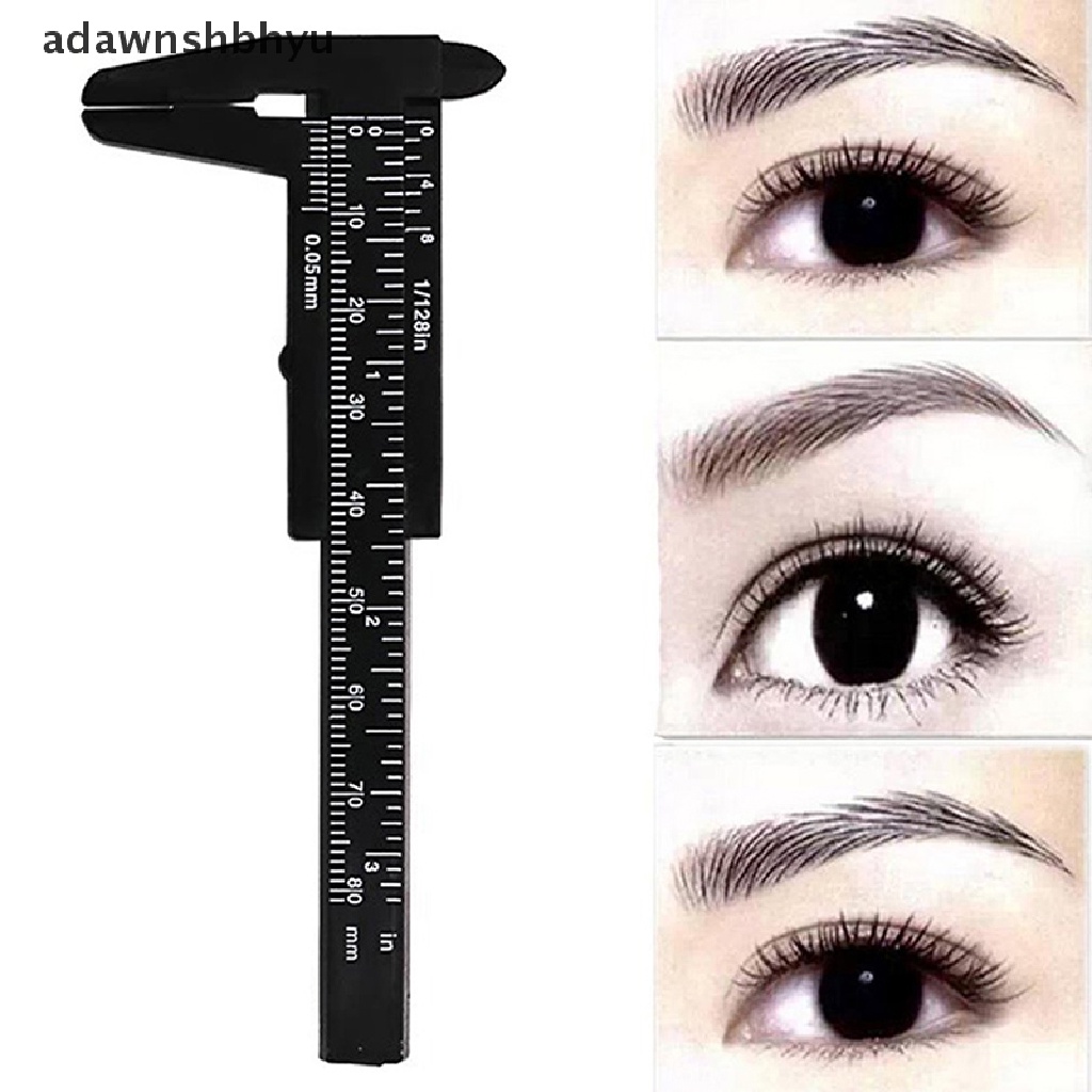 Adawnshbhyu 1pc Portable Dual Scale 0-80MM Plastik Pengukur Alis Vernier Caliper Mini