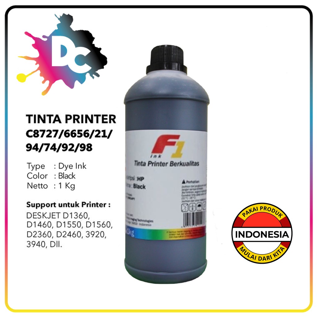 Tinta Refill F1 Isi Ulang Infus Printer HP 1kg