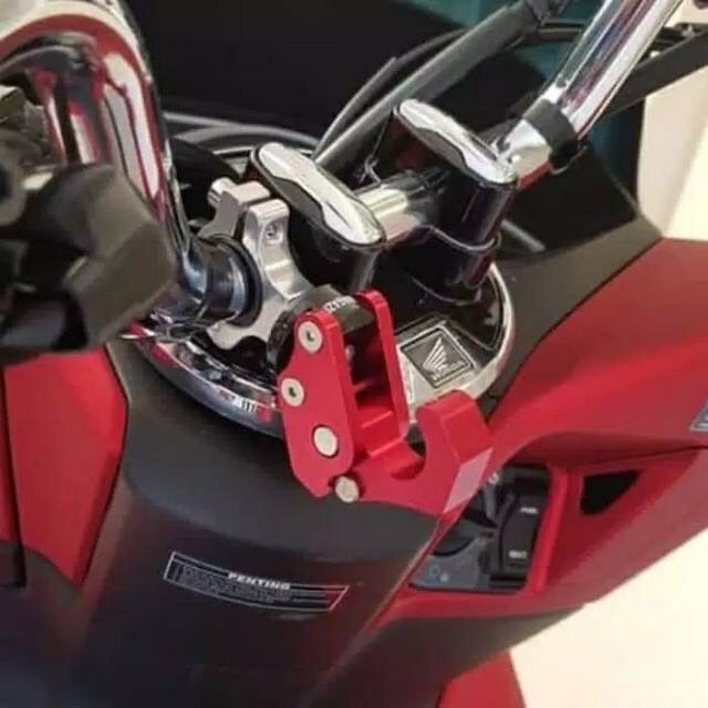 Gantungan Barang Jepit Di Stang Full Cnc Model Tekuk Buat Pcx/Adv