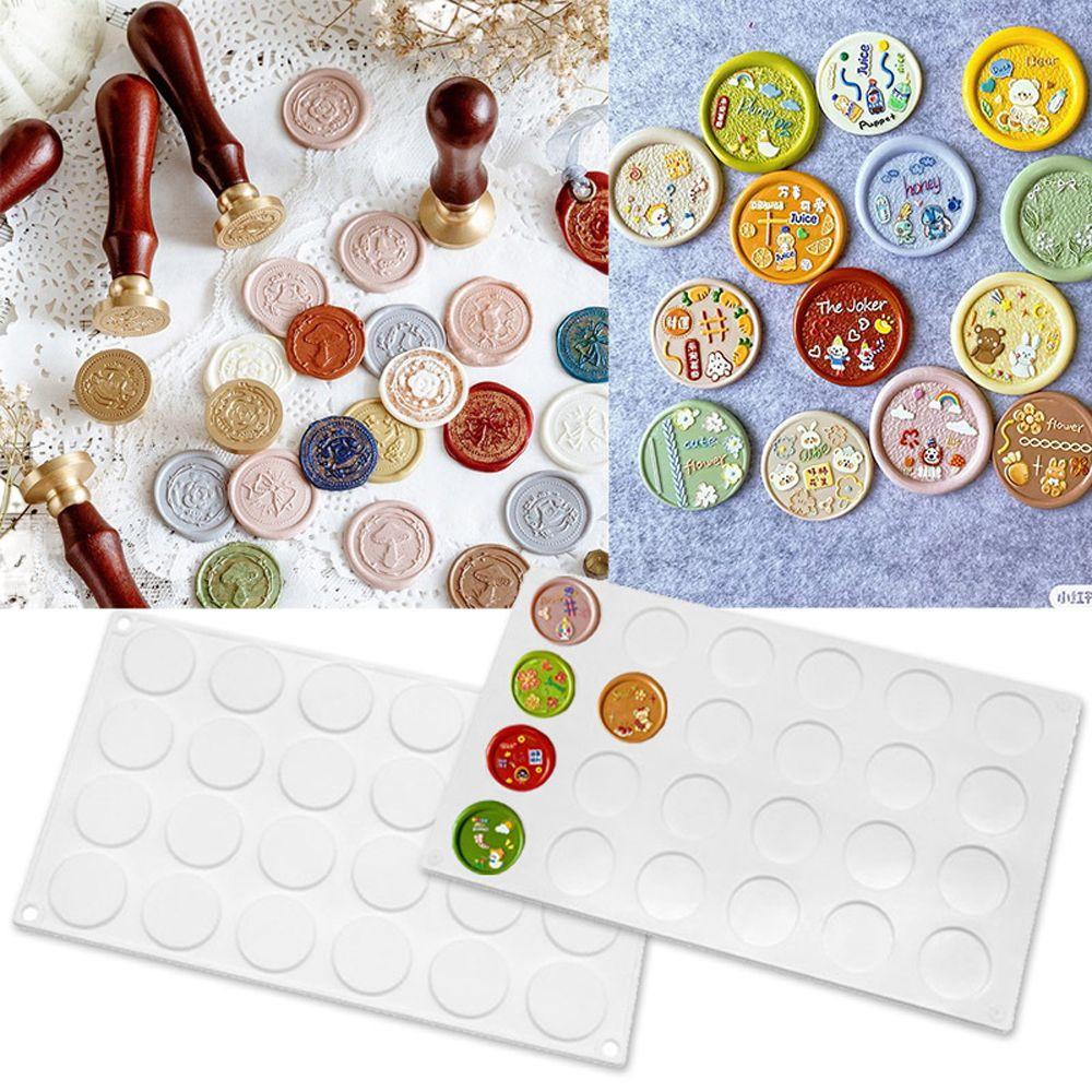 AUGUSTINA Wax Stamp Cetakan Sealing Wax 3D Pastry Dekorasi Bentuk Lingkaran Transfer Sheet